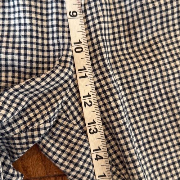 Anthropologie Cartonnier navy gingham tie waist pleated pant 4 - Picture 6 of 13